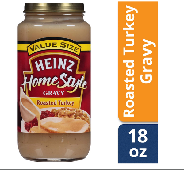 Heinz HomeStyle Roasted Turkey Gravy, Pack of 3, 18.6 oz Jars, by LYNIQUE (total 54.Oz.)