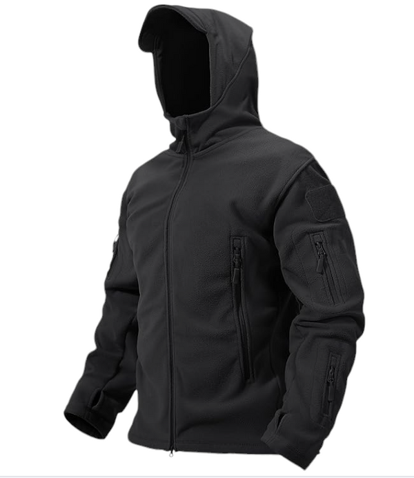 Men's Military Tactical Sport Warm Fleece Hooded Outdoor Adventure Jacket CoatsTacti, cal Fleece Hoodie. (US, Alpha, X-Large, Regular, Regular, 1, BLACK)